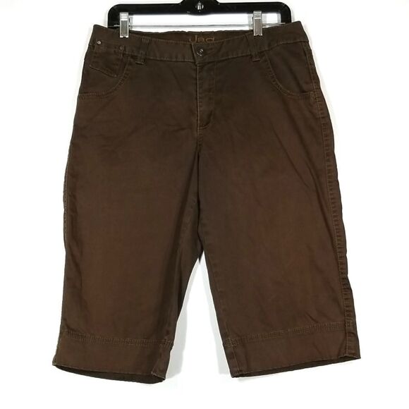 Jag Jeans Shorts Brown 5 Pocket Front Button And Zipper Closure Size 12 - Picture 1 of 7